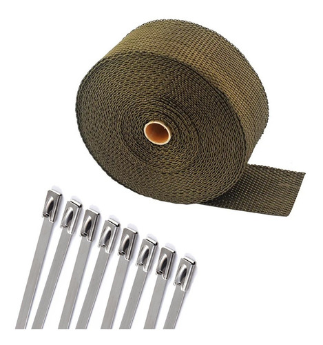 Fita Térmica Termotape Titanium Escapamento 15 Metros + Zip