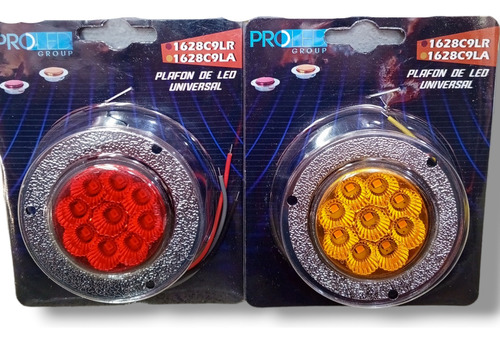 Stop Traseras De Camiones 9 Led Redondo Borde Cromado.