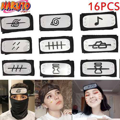 16pcs Naruto Diadema Cosplay Juguetes