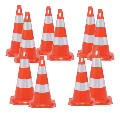 12 Cone Flexível Faixa Refletiva 75cm Segurança Sinalização