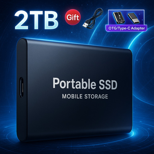 Ssd Externo 2tb Portátil Slim Usb 3.1 Ultra Rápido P/ Notebook, Pc E Smartphone