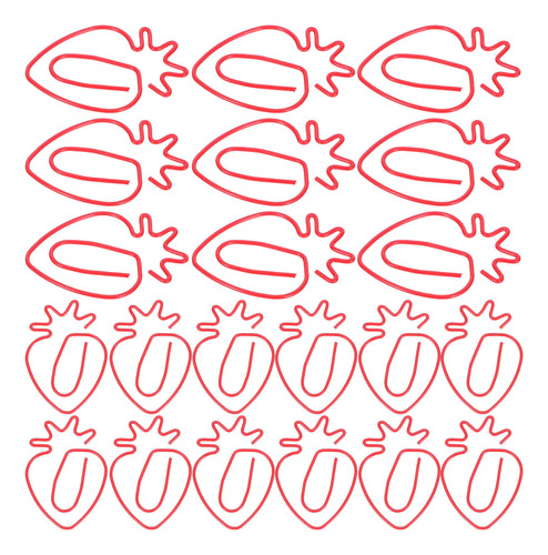 50 Clips De Papel Con Forma De Fresa, Clips De Dibujos Anima