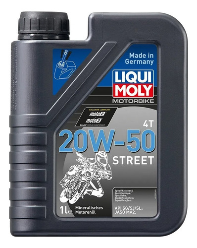 Aceite Moto 4t 20w50 Street 1 Litro Liquimoly