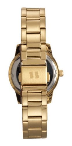 Relógio Seculus Feminino Dourado Grande Barato Prova De Água