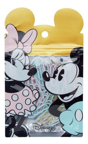 Paper Clips Mickey Y Minnie 33mm Mooving Maw X 60 Unidades Color Rosa
