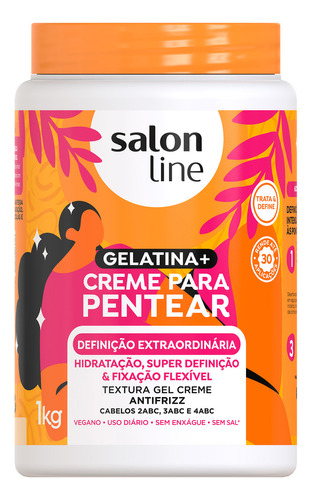 Gelatina + Creme De Pentear Definição Extraordinária 1kg Salon Line