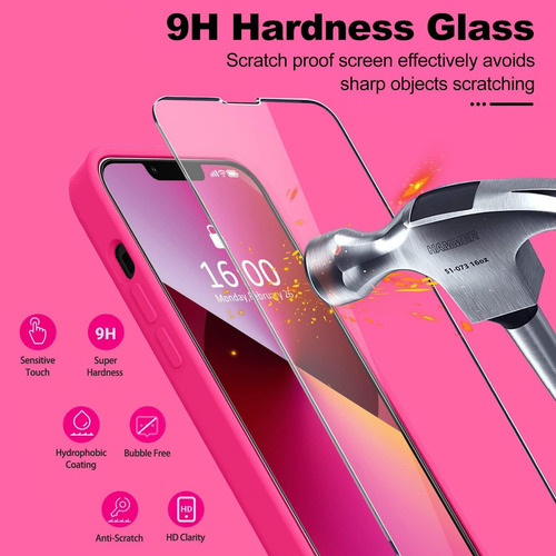 Funda De Teléfono Duradera De Silicona Líquida A Prueba De Golpes Y Pantalla De Vidrio Templado Para iPhone 16 Pro Max 15 14 13 12 11 Series