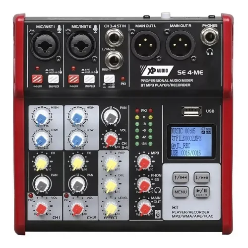 Consola Xp Audio Se4 4 Canales Usb Bluetooth Graba Mp3 Prm