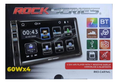 Estereo Pantalla 7´carplay Mirrorlink Rockseries Rks-car7ml