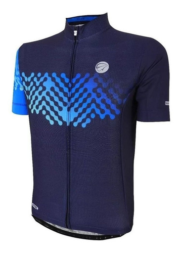 Imagem 1 de 3 de Camisa Ciclismo Mauro Ribeiro Masculina Even Azul Bike