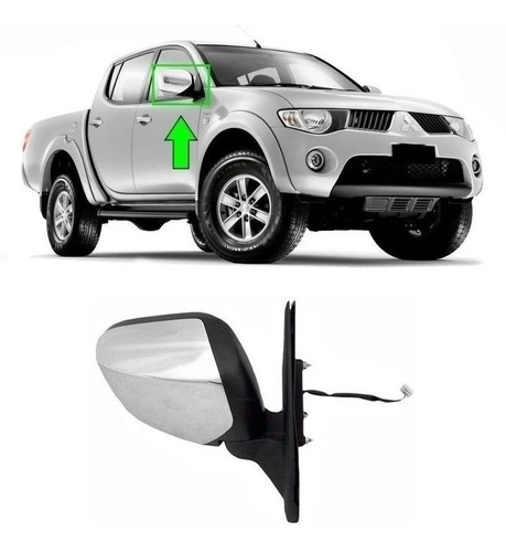 Espejo Der Mitsubishi L200 Triton 2008/2015 Elect/ Cromado