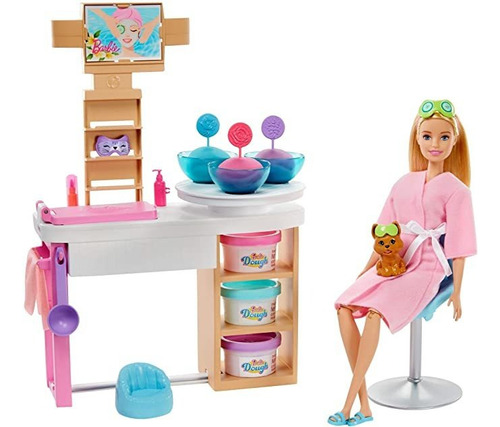 Barbie Mascarillas Wellness Set De Juego Con Muñeca, Perro.