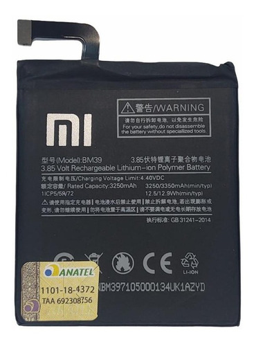 Bateira Xiaomi Para Mi 6 Bm39 - Original C/nf E Garantia