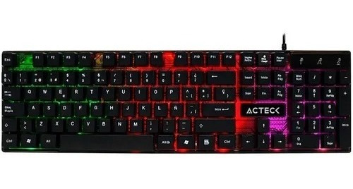 Imagen 2 de 6 de Teclado Gamer Acteck Rgb Aurean X Alambrico Negro