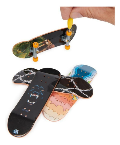 Tech Deck Pack De 4 Finger Skate Patineta Dedos + Accesorios