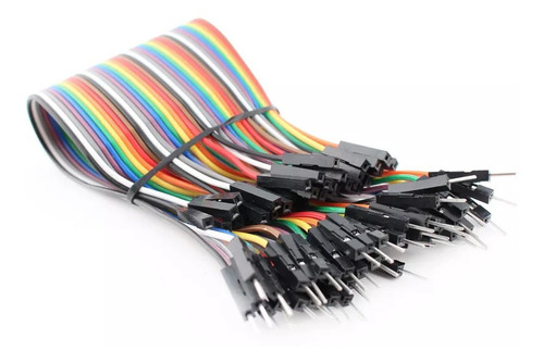 Imagen 1 de 4 de Pack 40 Cables Macho Hembra 10cm Dupont Arduino Protoboard