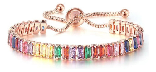 Brazalete De Oro Rosa Con Cristales Para Boda Pulseras Mujer