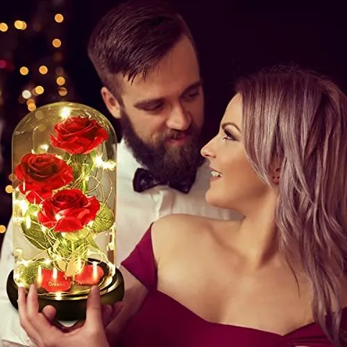 Flores De Rosas De La Bella Y La Bestia, Regalo Romantico -b
