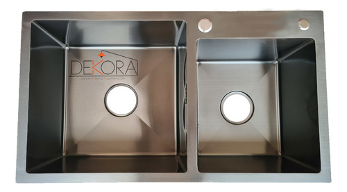 Lavaplatos Acero Inoxidable Negro Deluxe 80x45 Cm // Dekora
