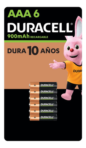 Duracell Recargable MN2400 pilas AAA recargables 900mAh 6 unidades