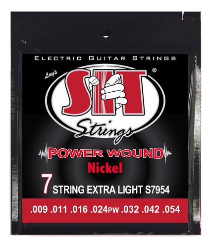 Cuerdas Sit Strings Power Wound Nickel Para Guitarra Eléctri