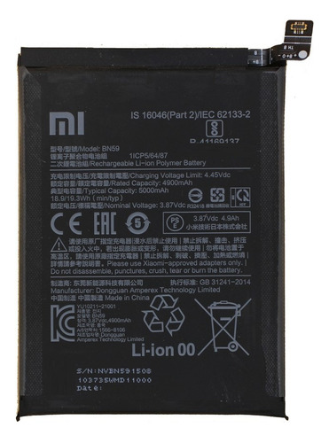 Bateria Compatible Con Xiaomi Redmi Note 9 4g  Bn62  5000mah