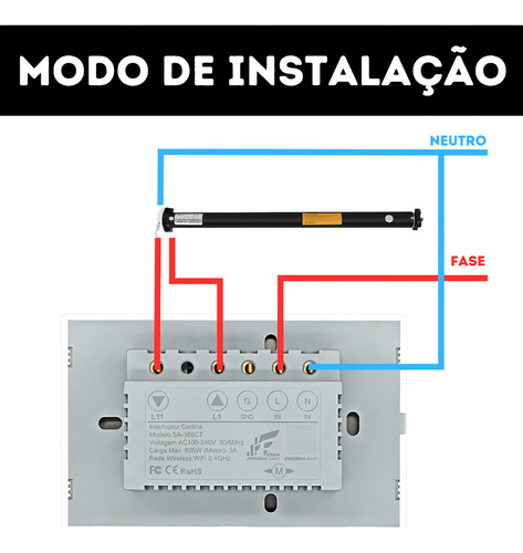 Persiana inteligente con interruptor táctil, WiFi, cortina inteligente
