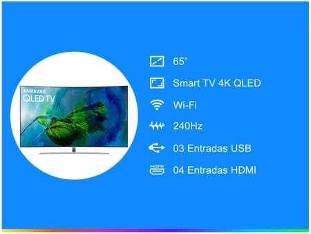 Imagem 4 de 6 de Smart Tv 4k Qled 65 Samsung Qn65q8camgxzd Curva Wi-fi Hdmi