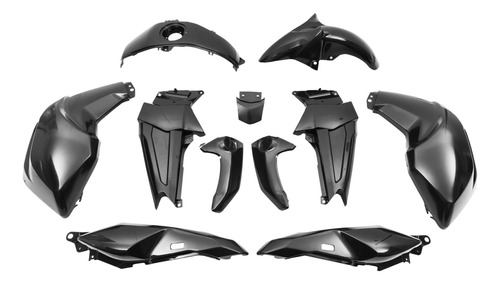 Kit Plasticos Completo Yamaha Fz 16 Negro 11 Piezas Vc