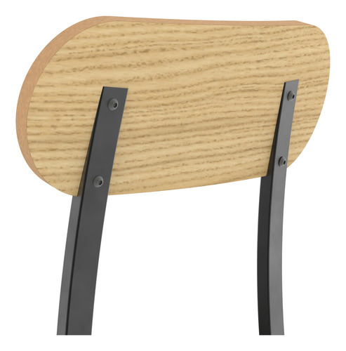 Mesa Rectanulgar 140 Cm Con 6 Sillas Modernas De Caño Negro Negro 6