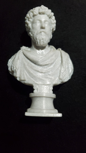 Imagen 8 de 10 de Figura Busto Emperador Marco Aurelio 3d Pintado Marmol