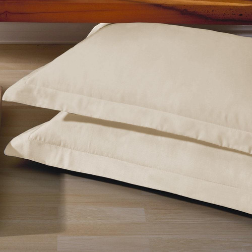 Fronha 4 Abas Percal 600 Fios 100% Algodão Egípcio 50x70cm Cor Cream Pearl