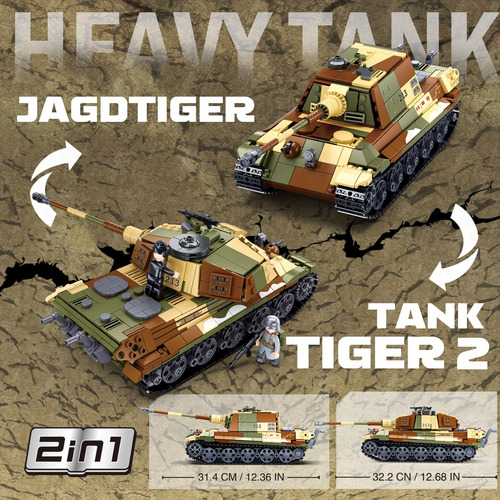 Tanque Del Ejército De Ww2 Tiger Ii, Conjunto De Kits De Con