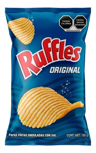 Papas Sabritas Ruffles Original Con Sal 185 G (3 Piezas)