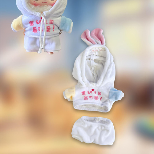 2 Piezas De Sudadera Con Capucha Y Pantalones Con Orejas De