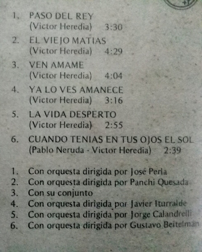 Lp Victor Heredia (recital) (Usado)