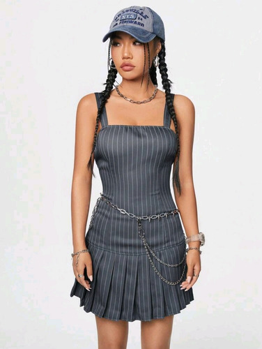 Vestido Icon Importado Rayado Tendencia Officecore Y2k Shein