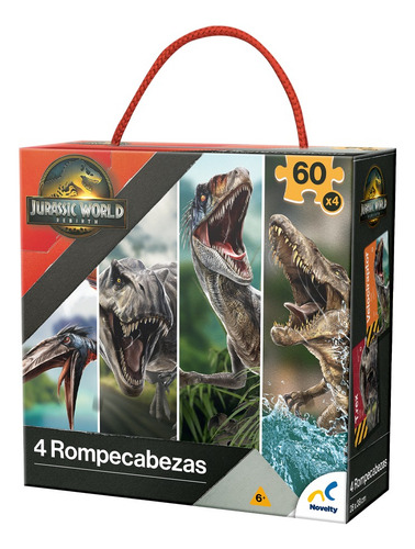 Rompecabezas 4 En 1 Jurassic World Rebirth 60 Pzs C/u