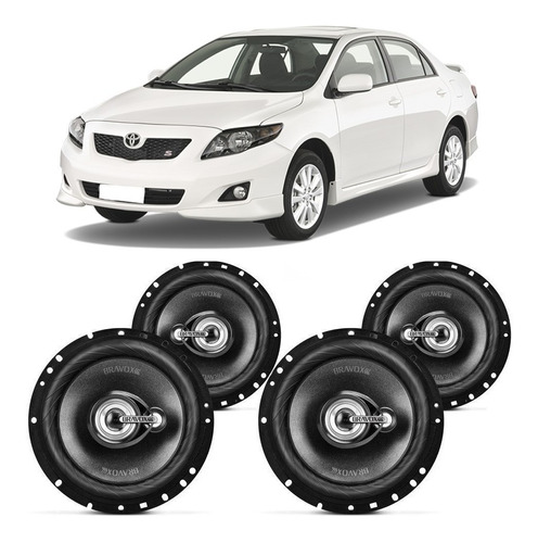 Alto Falante Bravox Toyota Corolla 2008 A 2011 240w Rms Kit