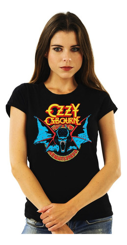 Polera Mujer Ozzy Osbourne Bat Metal Impresión Directa