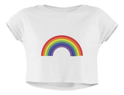 Playera Crop Top Lgbt Pride Arcoiris Con Gorra De Regalo