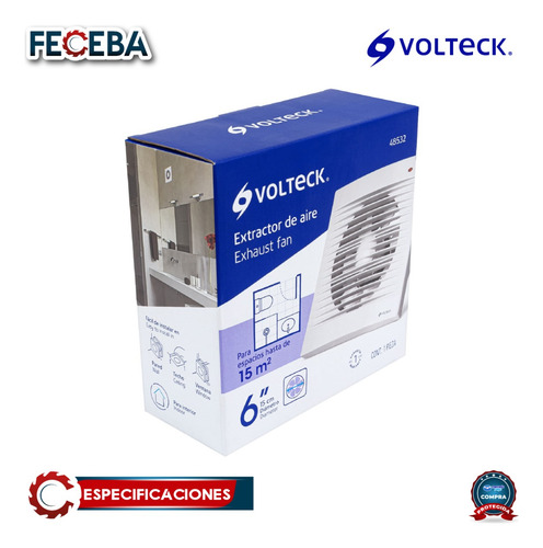 Extractor De Aire De 6 , Blanco, Volteck 48532