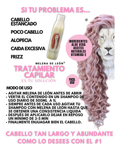 Tratamiento Capilar Melena De León P/shampoo Crecimiento