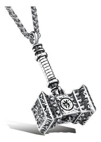 L Collar Martillo De Thor Mjolnir Acero Inoxidable Con