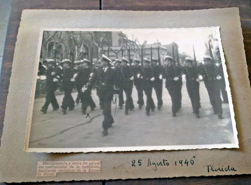 Fotografia 1946 Cadetes Escuela Naval Armada Desfile Florida