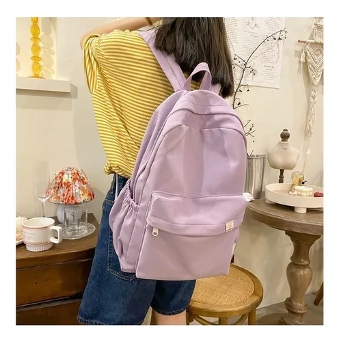 Mochila con ruedas para niños, estudiantes de primaria y secundaria con  mochila de viaje para niñas, bolsa escolar de color sólido, Morado Dos  Ruedas