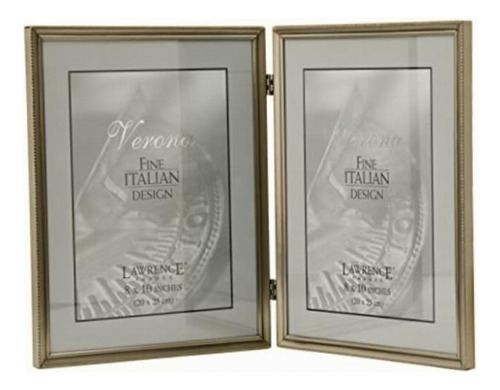 Lawrence Frames 11580d Antique Pewter Hinged Double Picture Color Peltre