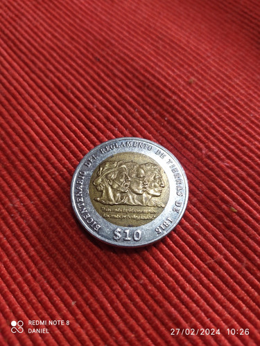 Moneda $10 De 2015 Bicentenario Del Reglamento De Tierras De