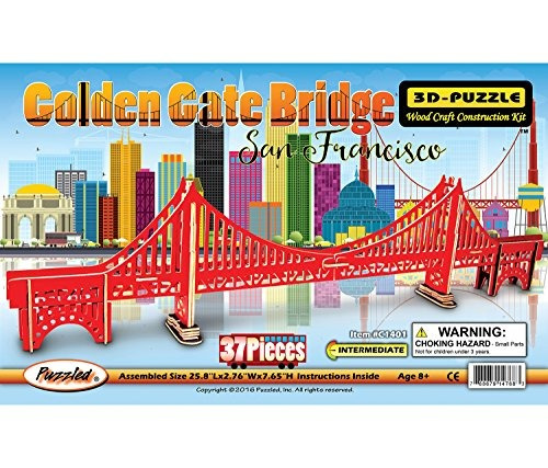 Desconcertado Rompecabezas 3d Golden Gate Colorido Puente De