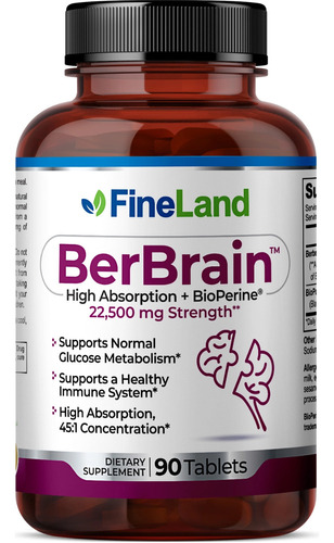 90tab Berbrain Bioperine Glucosa Metabolismo Sis Inmunológic Sabor Sin Sabor